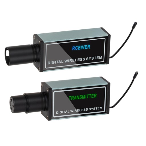Wireless Microphone Transmitter Receiver Rechargeable for Dynamic Silver