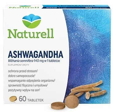 Naturell Ashwagandha, 60 tabletek, E- Namex