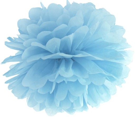 POMPON bibułowy 35 cm NIEBIESKI dekoracja pompony