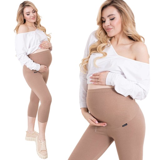 LEGGINSY CIĄŻOWE RYBACZKI Z PANELEM SPODNIE S