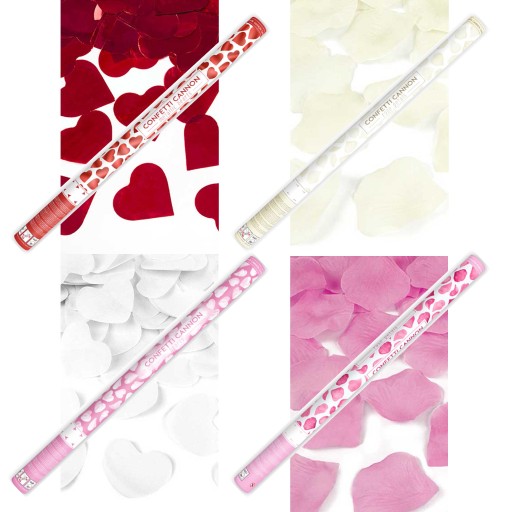 KONFETTI TUBA PŁATKI RÓŻ SERCA mix 4 KOLORY 4x80cm