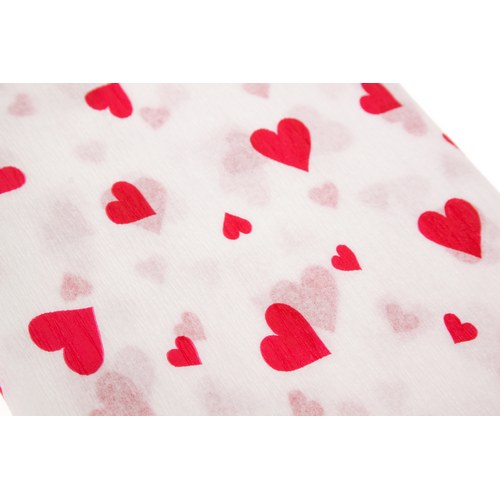 DEKORACYJNA BIBUŁA marszczona 50x200cm BIAŁA KREPINA w serca 10szt. STARPAK