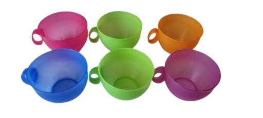 Kubki plastikowe XXL z UCHWYTEM uchem duże 6 sztuk 500 ml na HERBATĘ ZUPĘ