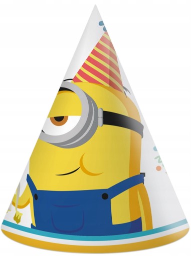 Czapeczki Papierowe Minionki Urodziny Party 6szt.