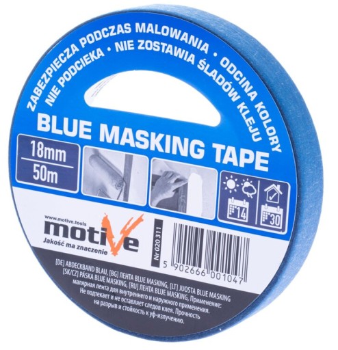 MOTIVE TAŚMA MALARSKA NIEBIESKA PAPIEROWA MASKUJĄCA 18 mm x 50 m