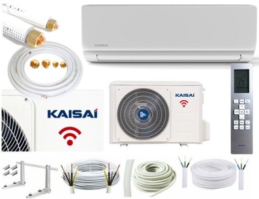 KLIMATYZATOR ŚCIENNY KAISAI FLY KWX-09HRH 2,6 kW WiFi GRZANIE ZESTAW 3m