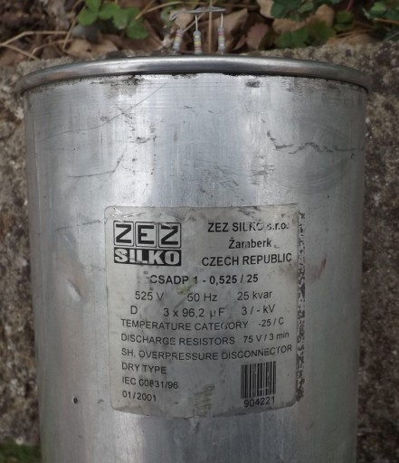 kondensator mocy biernej 25 kVAr 525V zez silko csadp 1-0,525/25 25kVAr
