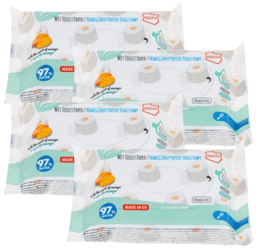 MOKRY PAPIER WILGOTNE CHUSTECZKI MANGO 4PAK 4x50sz