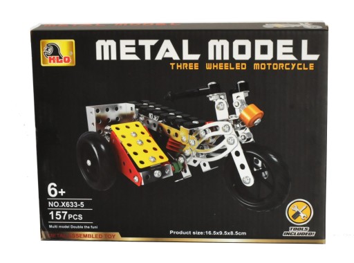 Motocykl motor klocki konstrukcyjne metalowe 157el