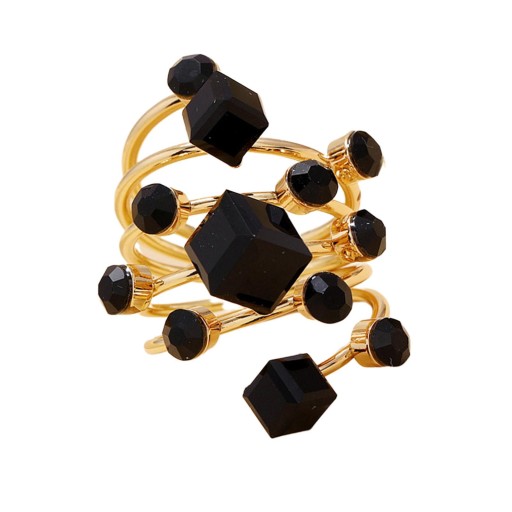 Stylowy Punk Vintage Black Rhinestone do podróży