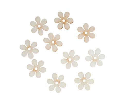 DREWNIANE KWIATUSZKI ozdoby scrapki dekor kwiatek 2,5 cm 20 szt MINK-art