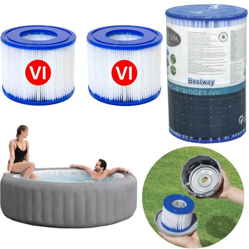 2x Filtr filtry do pompy LAY Z SPA Bestway 60311 typ VI Lay-Z-SPA