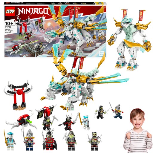 LEGO NINJAGO LODOWY RUCHOMY SMOK ZANE'A 5 FIGUREK SMOCZY WOJOWNIK 2w1 973EL