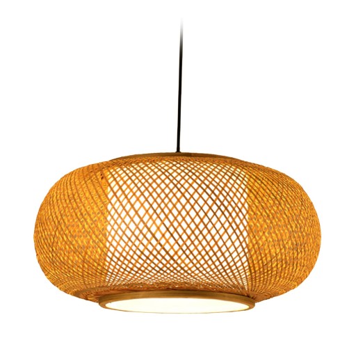 Retro żyrandol z tkaniny bambusowej LED Rattanowa