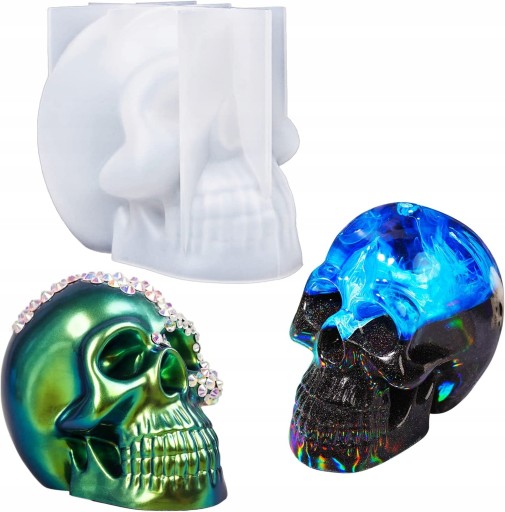 FORMA DO ŚWIEC SILIKONOWA 3D CZASZKA HALLOWEEN