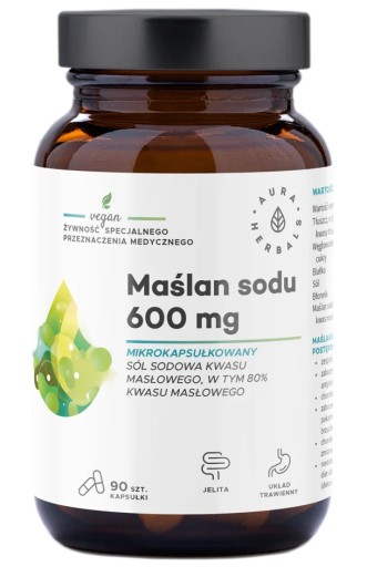 Aura Herbals MAŚLAN SODU Kwas masłowy POPRAWA PRACY JELIT IBS