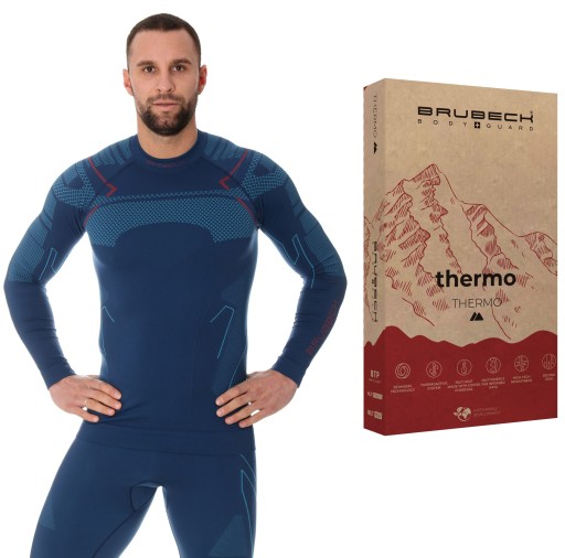 ZIMOWA BLUZA ROWEROWA TERMOAKTYWNA KOSZULKA NA ROWER Brubeck Thermo -2XL