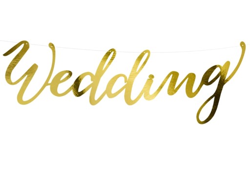 Baner Weselny napis Wedding złoty na sesję GRL38