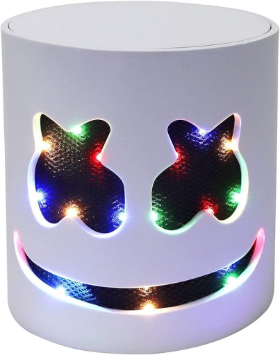 MASKA DJ-A LED KAPTUR Z PIANKI MARSHMALLOW ROZŚWIETLAJĄCA HALLOWEEN MASKI