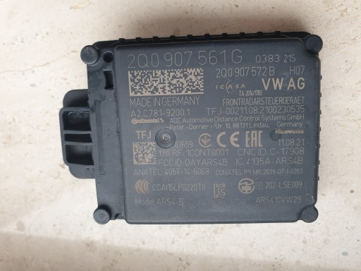 AUDI VW RADAR ACC CZUJNIK SENSOR DISTRONIC OCHRONA 2Q0907561G 2Q907572B