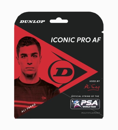 Naciąg do squasha DUNLOP ICONIC PRO AF Czarny 1,22 10m
