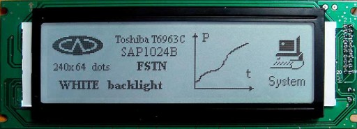 ART Nowe LCD 240x64 K/WHITE LED TOSHIBA T6963C