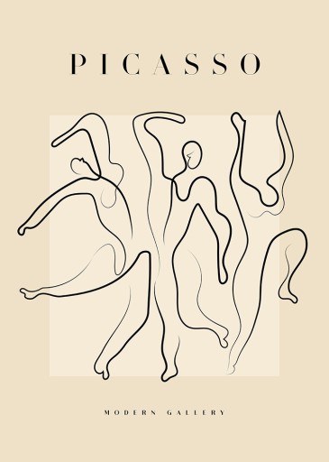PICASSO taniec grafika PLAKAT 21x30cm linia #708