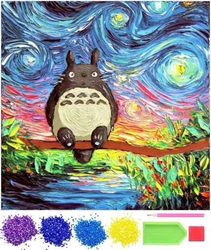 HAFT DIAMENTOWY MOZAIKA DIAMENTOWA TOTORO GHIBLI