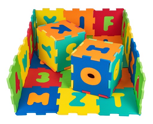 PIANKOWE PUZZLE mata z cyferkami i literkami
