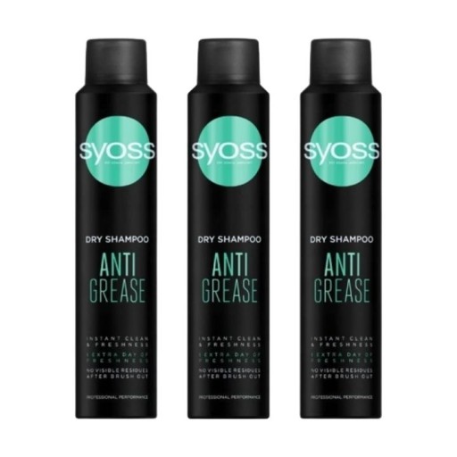 Syoss Anti Grease Suchy Szampon 200ml x3