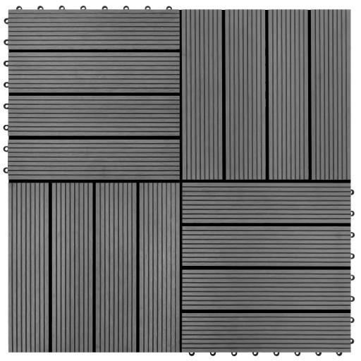 Płytki WPC (30x30cm), szare 1m².