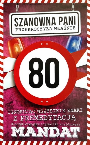 Kartka na 80 urodziny dla Kobiety z mandatem JCX20