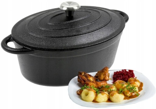 BRYTFANNA 6,4 L Ciężka ŻELIWNA Głęboka GARNEK GR28