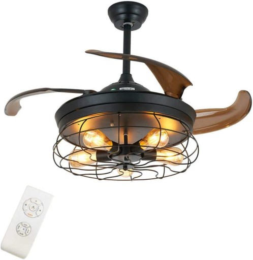 50CM LAMPA SUFITOWA ŻYRANDOL LED WIATRAK WENTYLATOR 90W