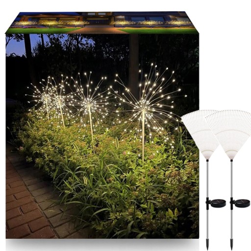 2SZT LAMPA SOLARNA OZDOBA OGRODOWA DMUCHAWCE LAMPKA 150 LED