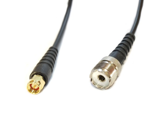 Przyłącze kabel wtyk SMA na gniazdo UHF UC1 50Ohm RG58 1,5m