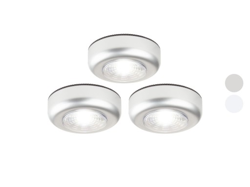 3SZT LAMPKI LED 6500K 1W OKRĄGŁE NA BATERIE