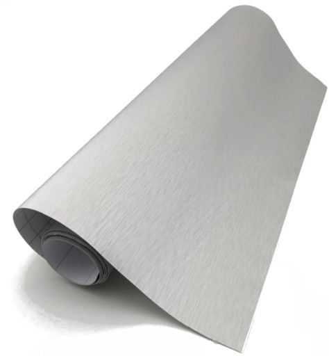 FOLIA SZCZOTKOWANA CIEMNA SREBRNA SZARA METALLIC ALUMINIUM 152x50cm