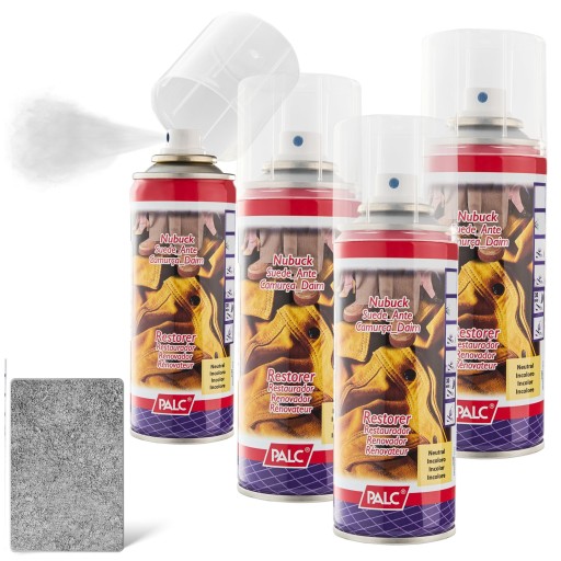 4x Spray Renowator Koloru Nubuku Zamszu Palc 200ml