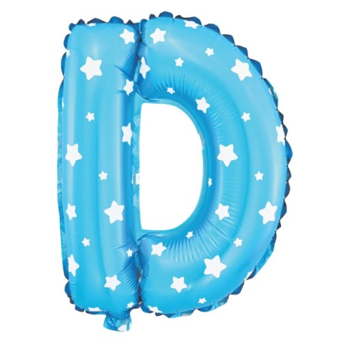Balon foliowy niebieski 40cm Litera D