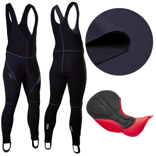 Spodnie ROWEROWE ZIMOWE SOFTSHELL XXL MĘSKIE CIEPŁE GRUBE Z WKŁADKĄ ŻELOWĄ