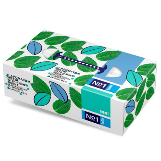 CHUSTECZKI HIGIENICZNE zapachowe Bella No1 150szt. miętowe 2-warstwowe