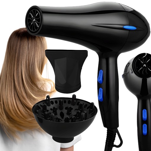 SUSZARKA DO WŁOSÓW 2200W PRO JONIZACJA MOCNA + ZESTAW DWÓCH KOŃCÓWEK