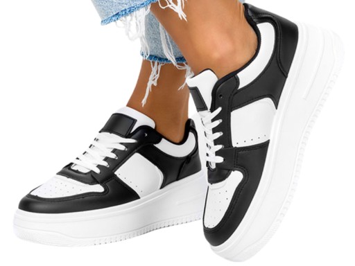 BUTY SPORTOWE NA PLATFORMIE LEKKIE TRAMPKI DAMSKIE