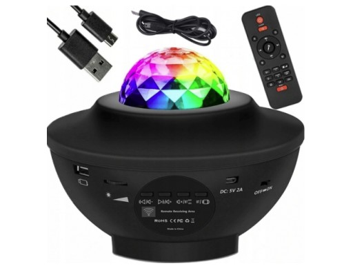 PROJEKTOR GWIAZD LAMPKA NOCNA LED GŁOŚNIK PILOT BLUETOOTH