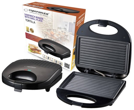 ESPERANZA OPIEKACZ DO KANAPEK TORTILLI GRILL TOSTER PANINI SANDWITCH 1000W