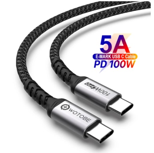 Kabel USB-C WOTOBE 2m 5A PD100W PPS