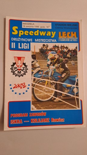 ISKRA OSTRÓW WLKP - KOLEJARZ RAWICZ 18-08-1996 - PROGRAM ŻUŻLOWY CZYSTY