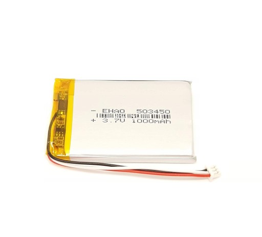 Akumulator do GPS NAWIGACJA 1000mAh 3.7V JST 3pole