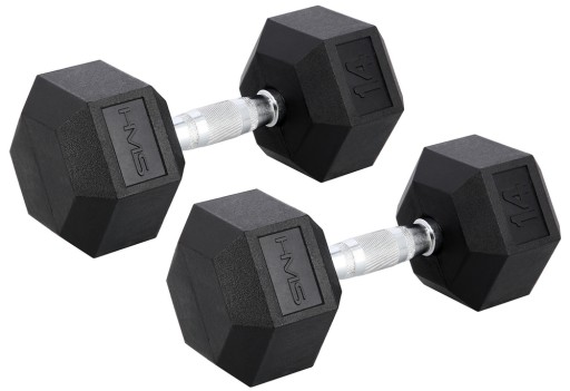 Hantle Gumowane HEX Do Treningu Siłowego 2x14 kg